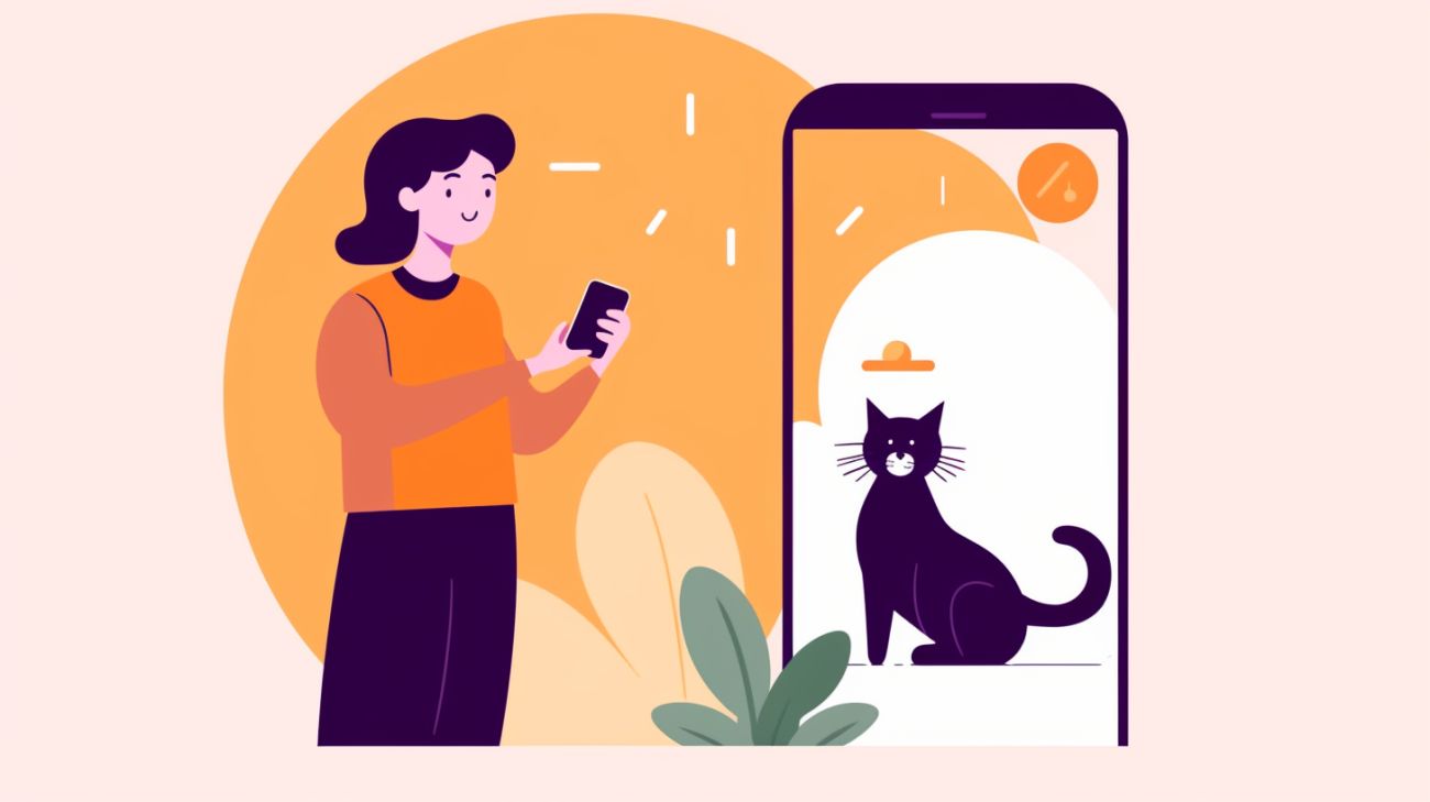 Die Verwendung eines Smartphones, um nach einer vermissten trächtigen Katze zu suchen