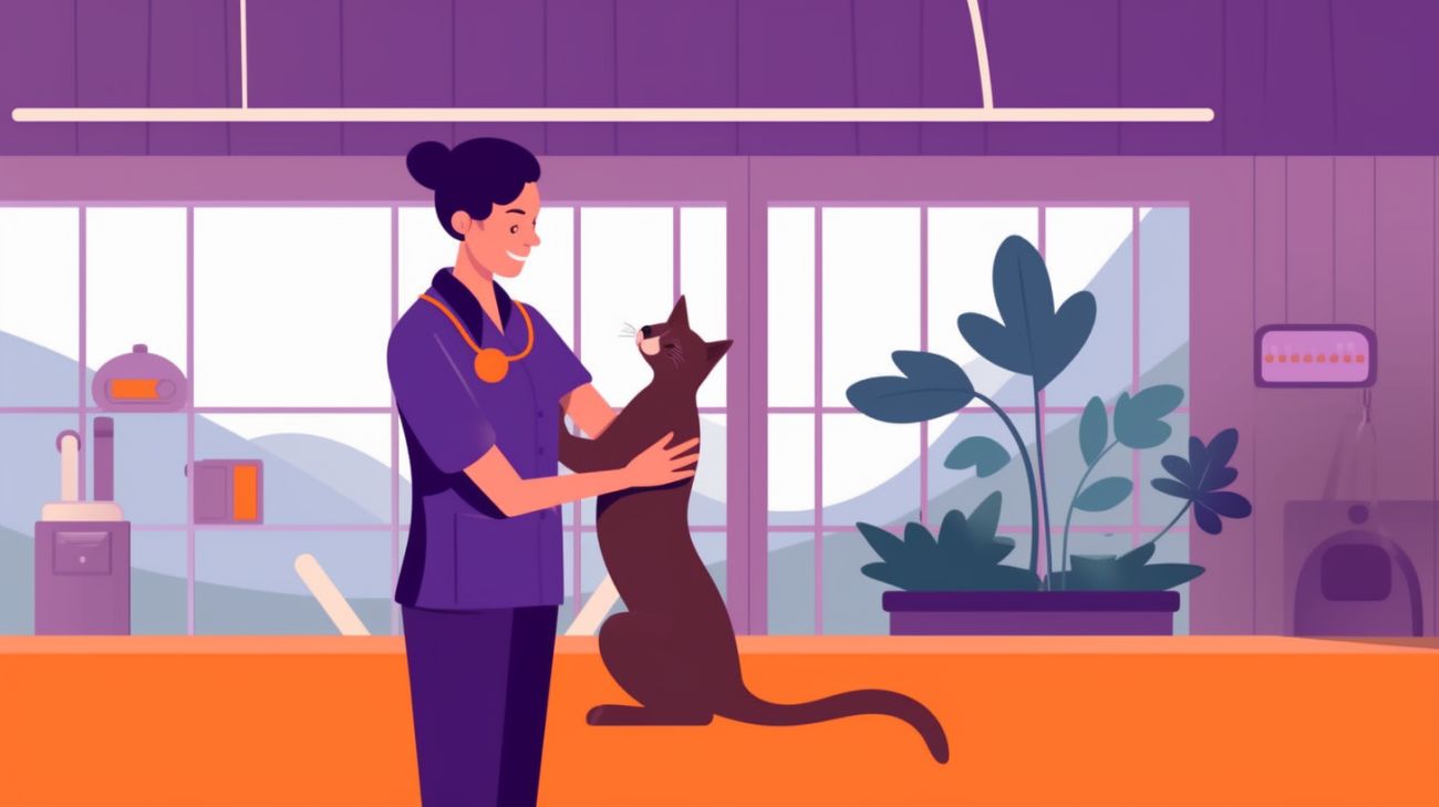 Een vrijwilliger in een dierenasiel controleert op microchips bij een gevonden kat