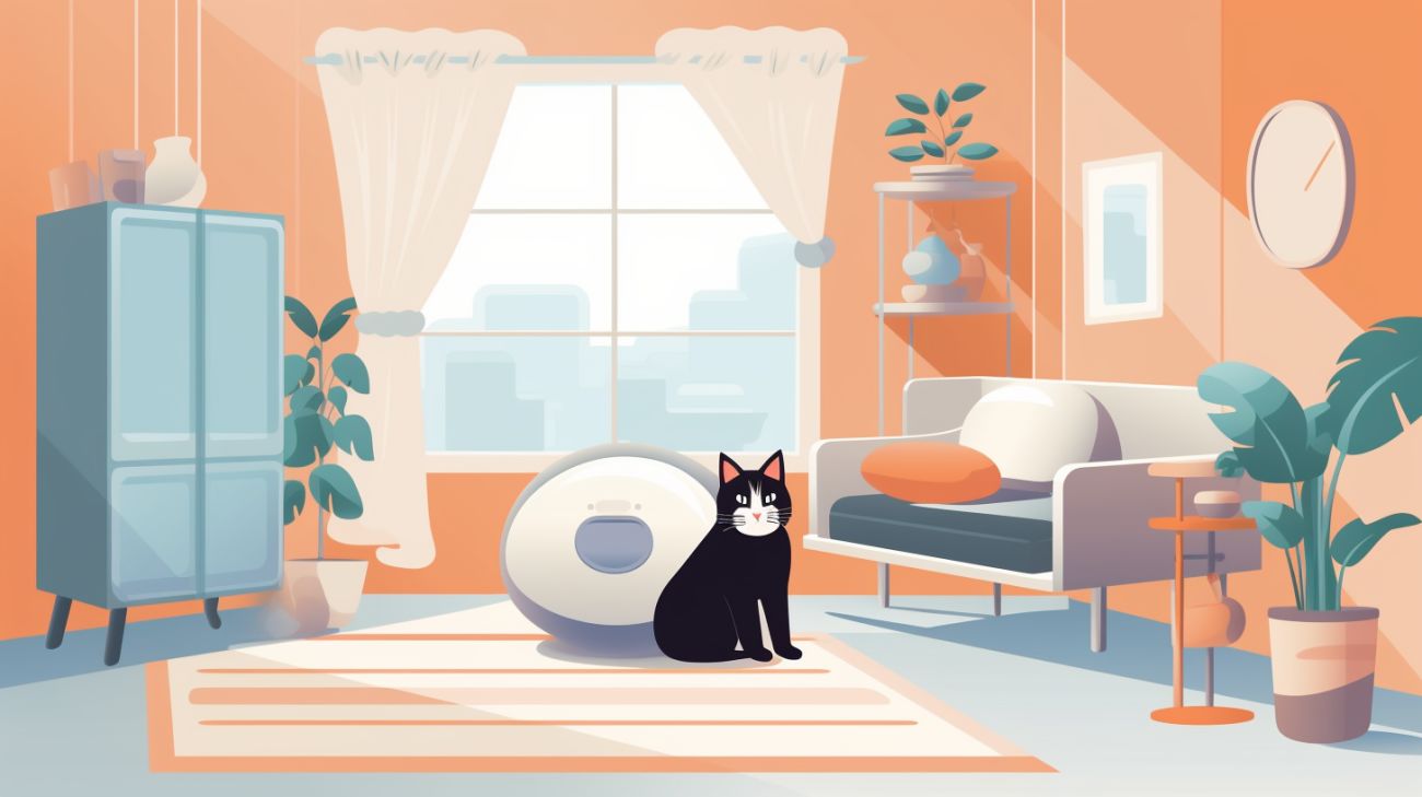 Een kat die voorzichtig een veilige plek nadert die door haar baasje is opgezet