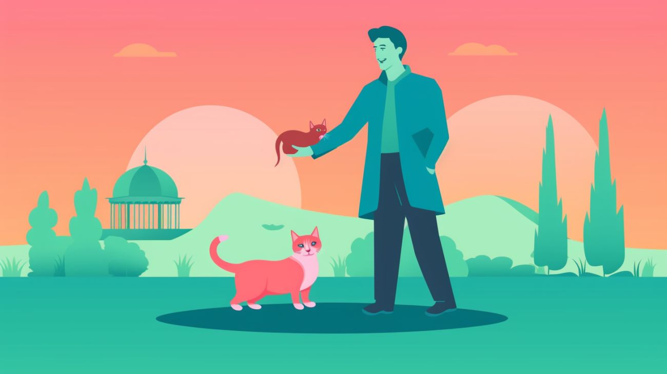 Een persoon houdt een kat vast die ze in hun tuin hebben gevonden