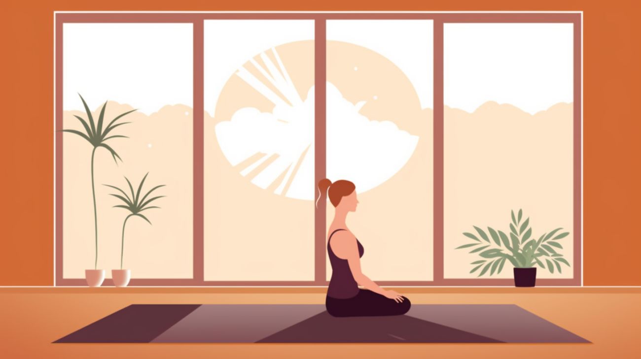 Persoon die mindfulness beoefent met secundair trefwoord in alt-tekst