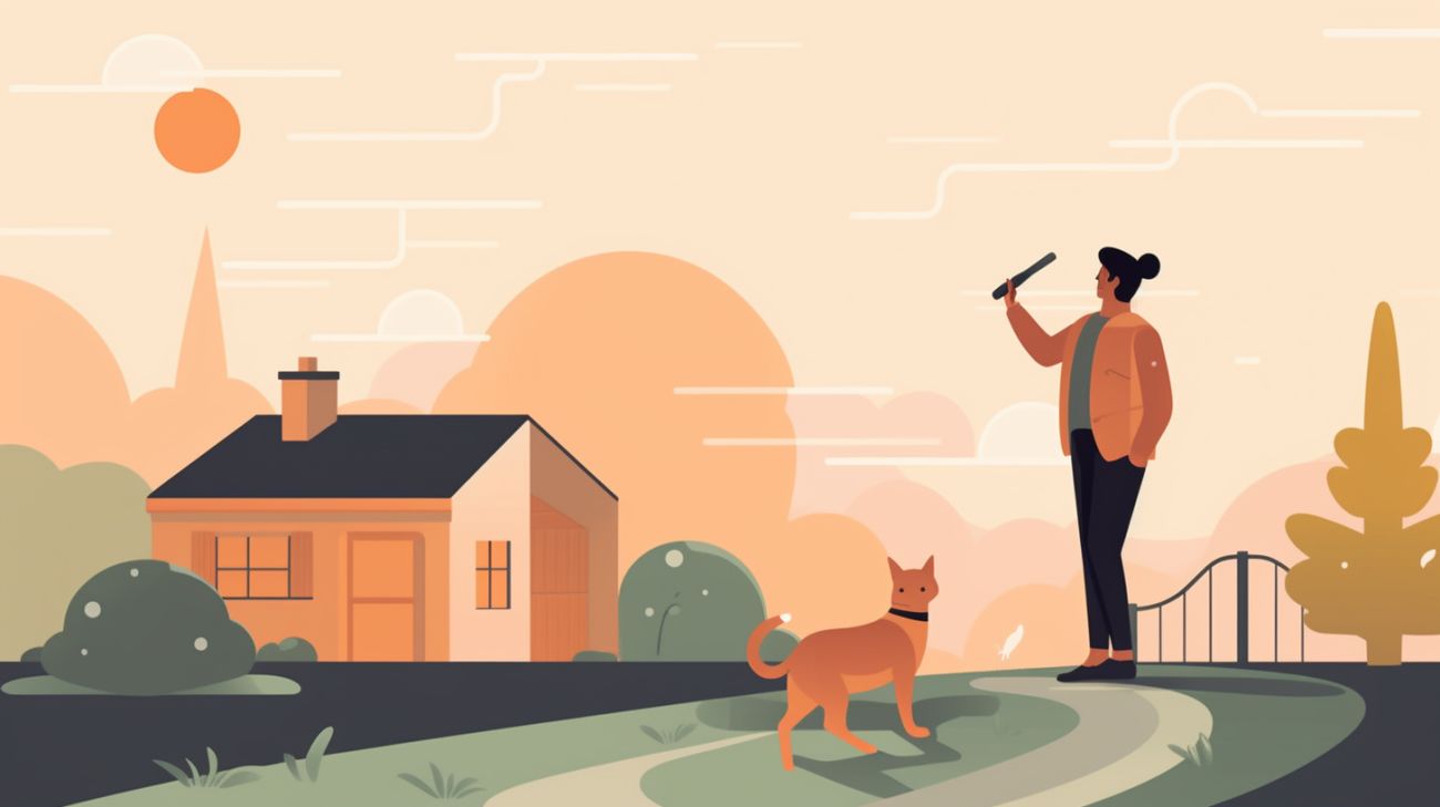 Een katteneigenaar die actief zoekt naar hun vermiste kat