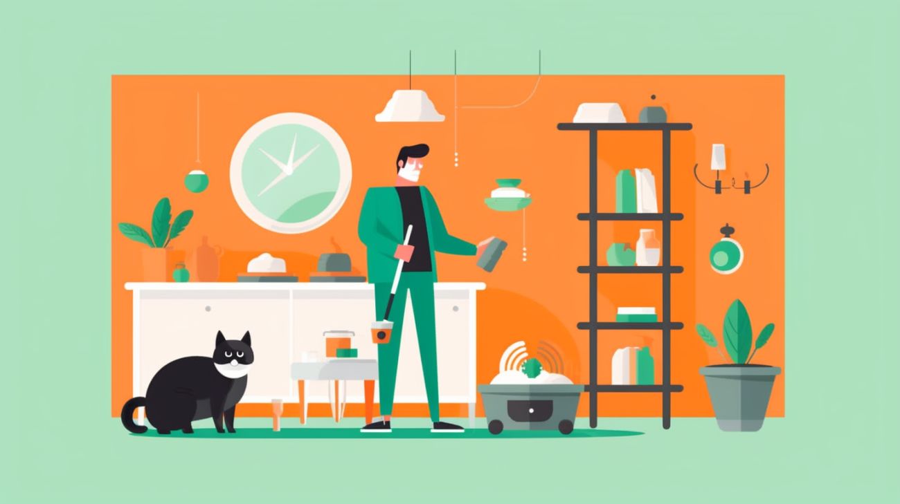 Katbaasje maakt zich klaar voor de komst van een kattendetective