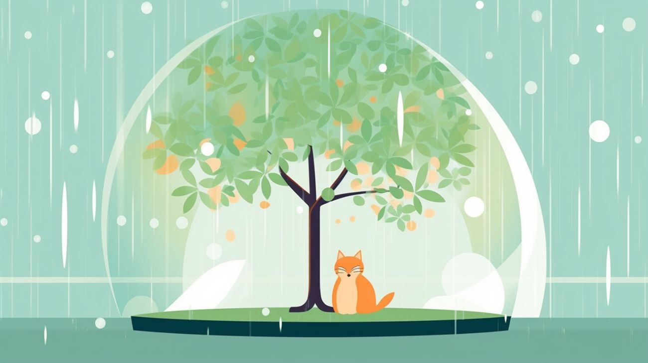 Verloren huiskat in de regen, worstelend om haar weg naar huis te vinden