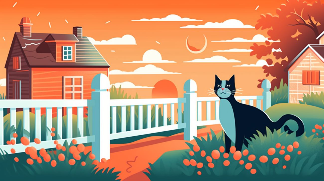 Afbeelding van een kat die oriëntatiepunten gebruikt om zijn weg naar huis te vinden