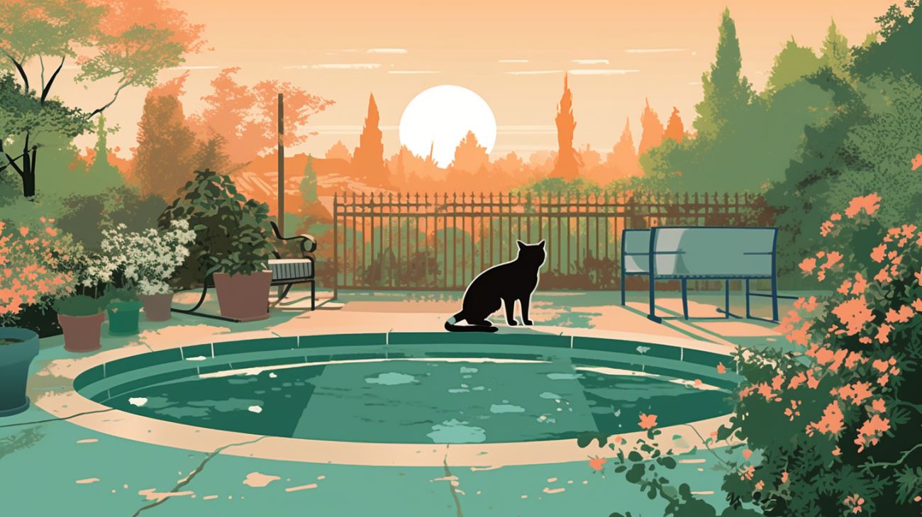 Image of a cat-friendly and safe backyard