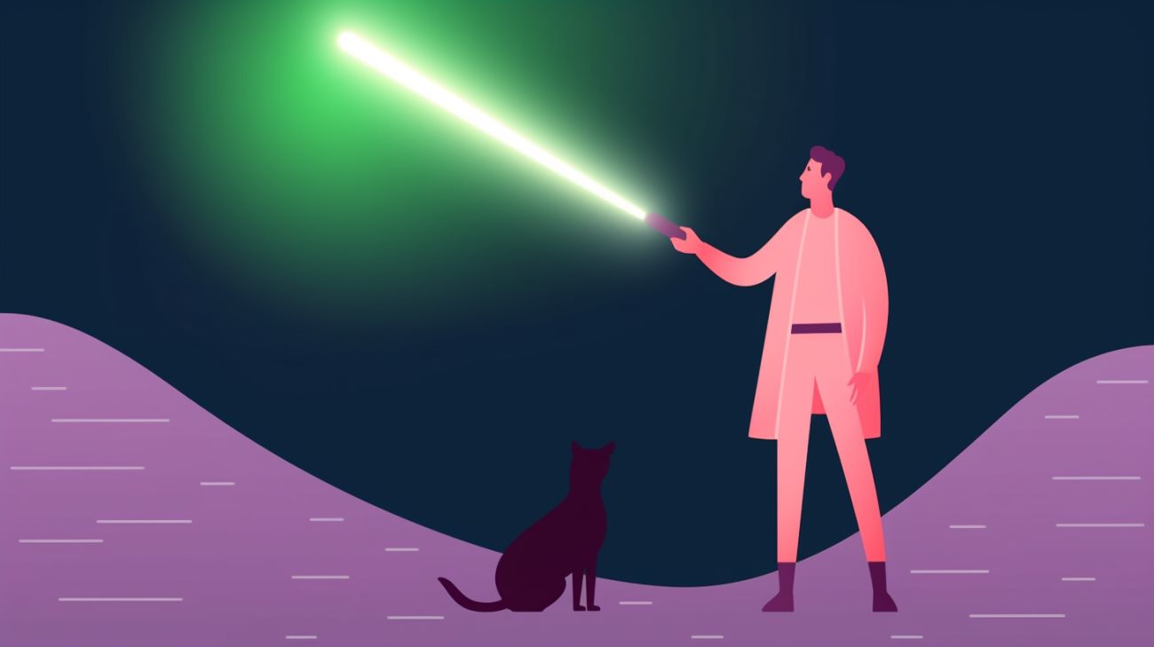 Zaklamp gebruiken om 's nachts een kat te zoeken