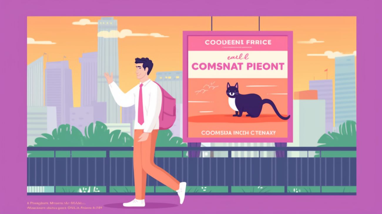 Een katteneigenaar die een vermistekat-flyer op een prikbord plaatst