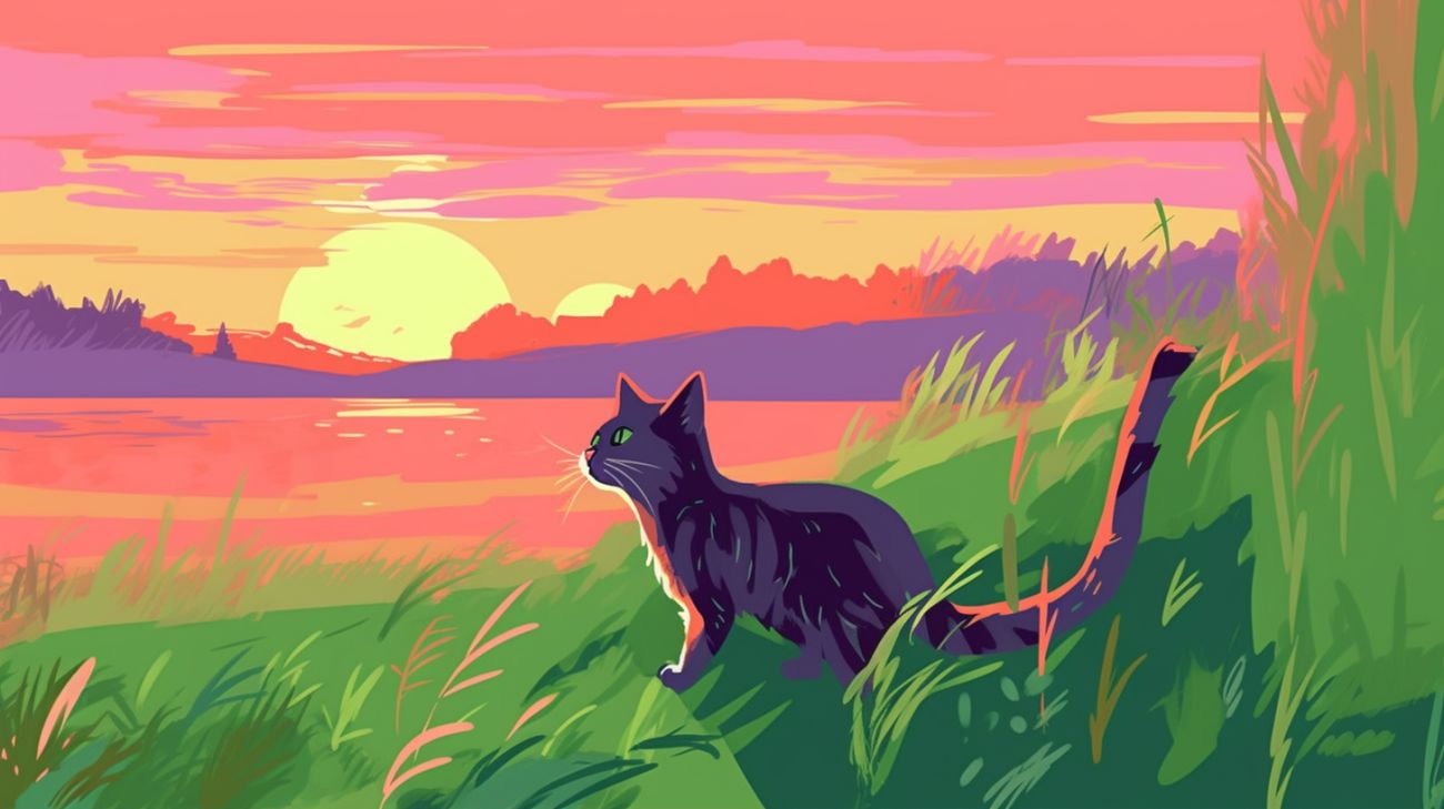 Een kat die buiten op ontdekkingstocht is, als toonbeeld van natuurlijke instincten