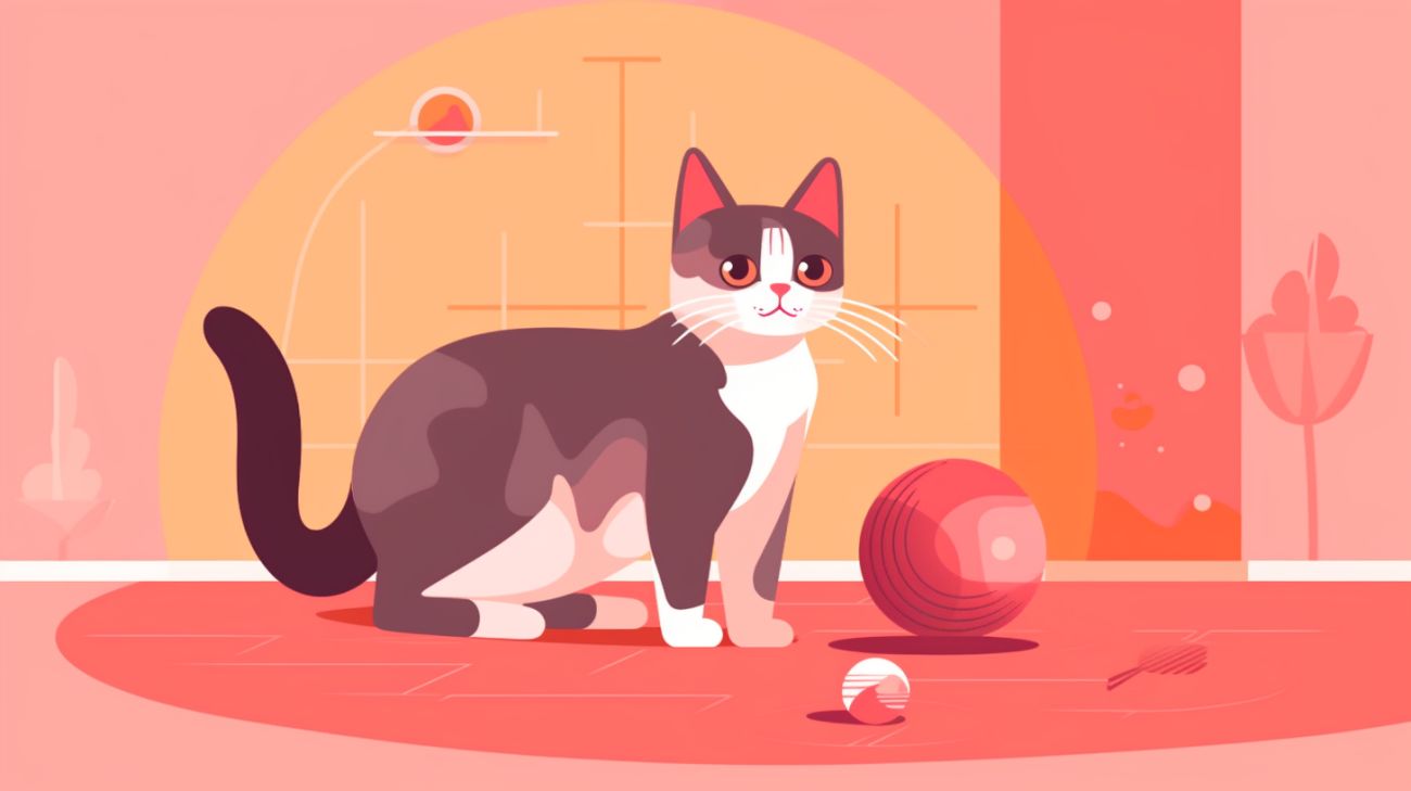 Een kat die met een interactief speeltje speelt