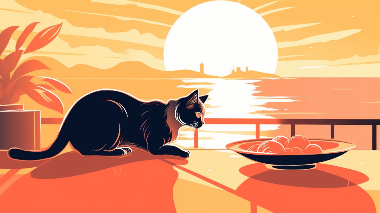 Kat eet minder tijdens warm weer