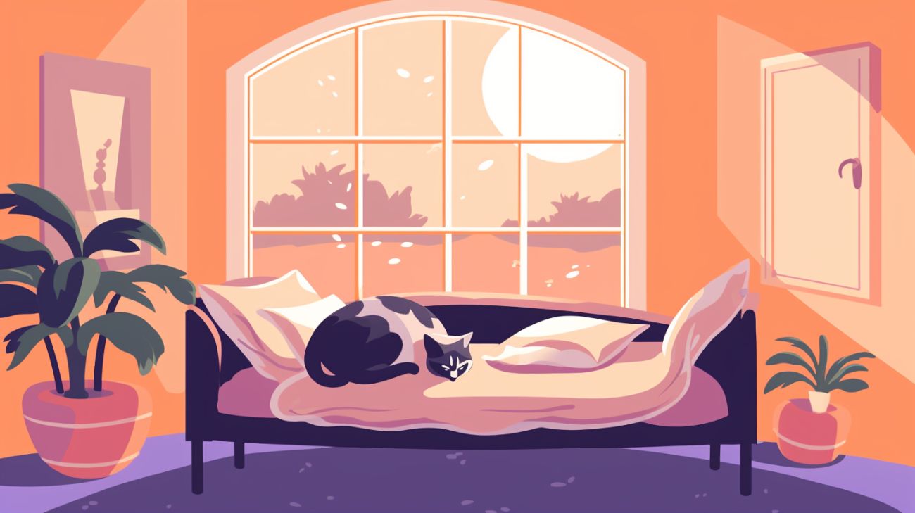 Afbeelding van een kat in een veilige en comfortabele ruimte