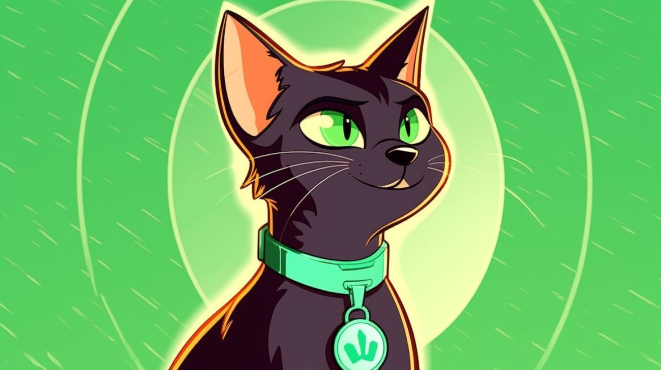 Afbeelding van een kat met een identificatietag en microchip