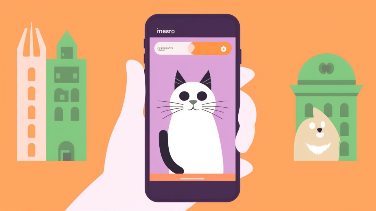 Afbeelding van een smartphone-app voor het lokaliseren van vermiste katten