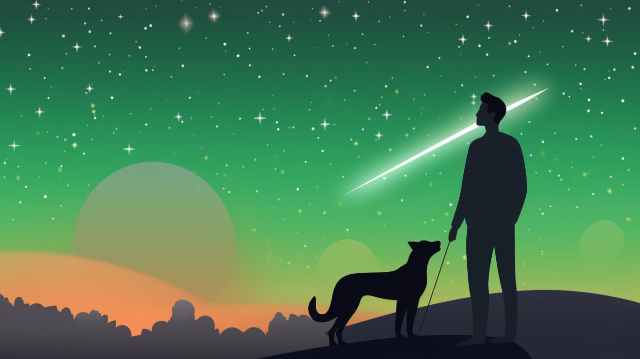 Een katteneigenaar gebruikt een zaklamp tijdens een zoektocht