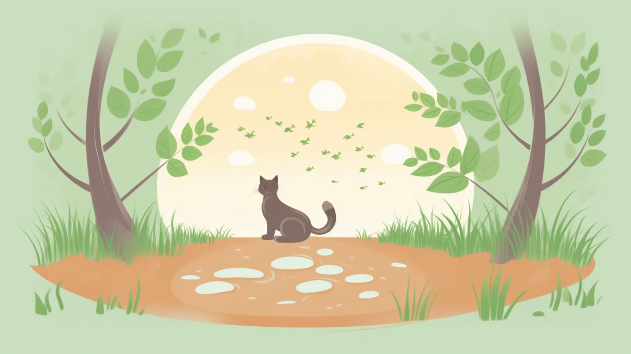 Een pootafdruk in de modder, een teken van de aanwezigheid van het kitten in het bos