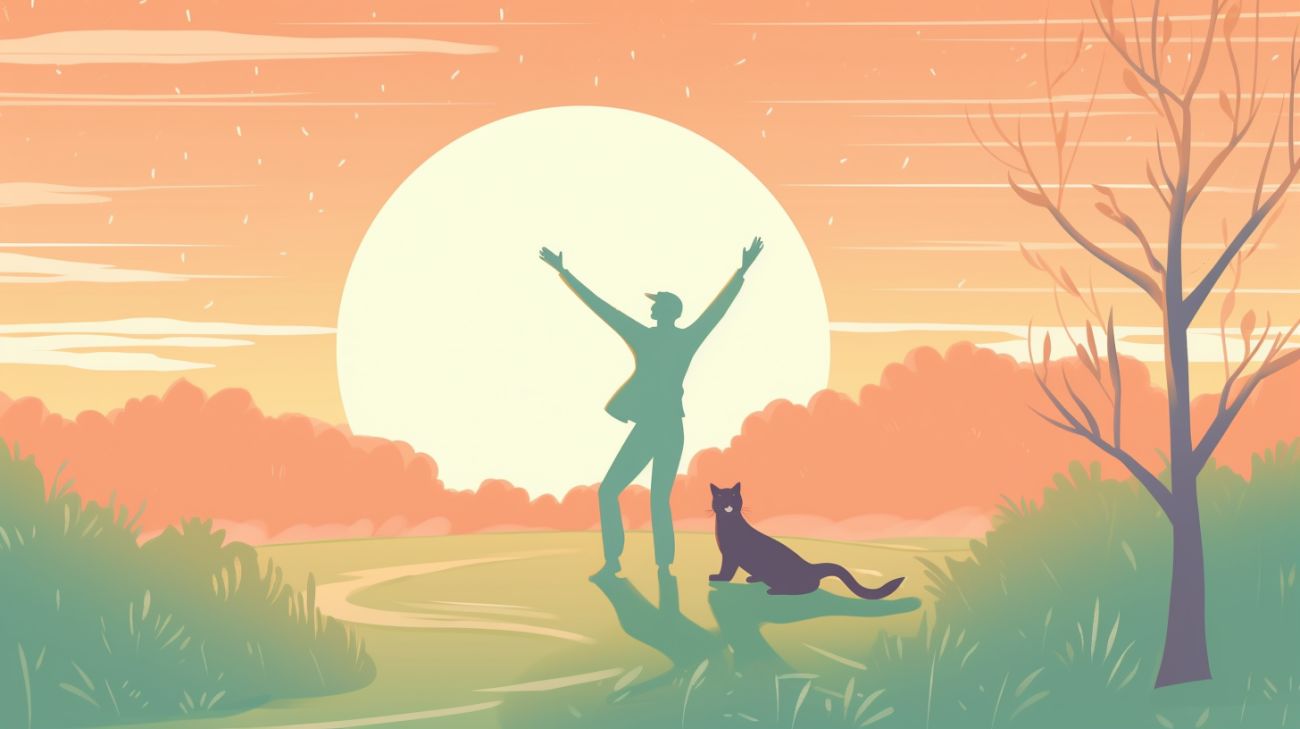 Een blije hereniging tussen een verloren kat en zijn eigenaar