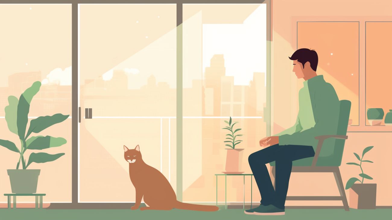 Een nieuwsgierige kat kijkt uit het raam