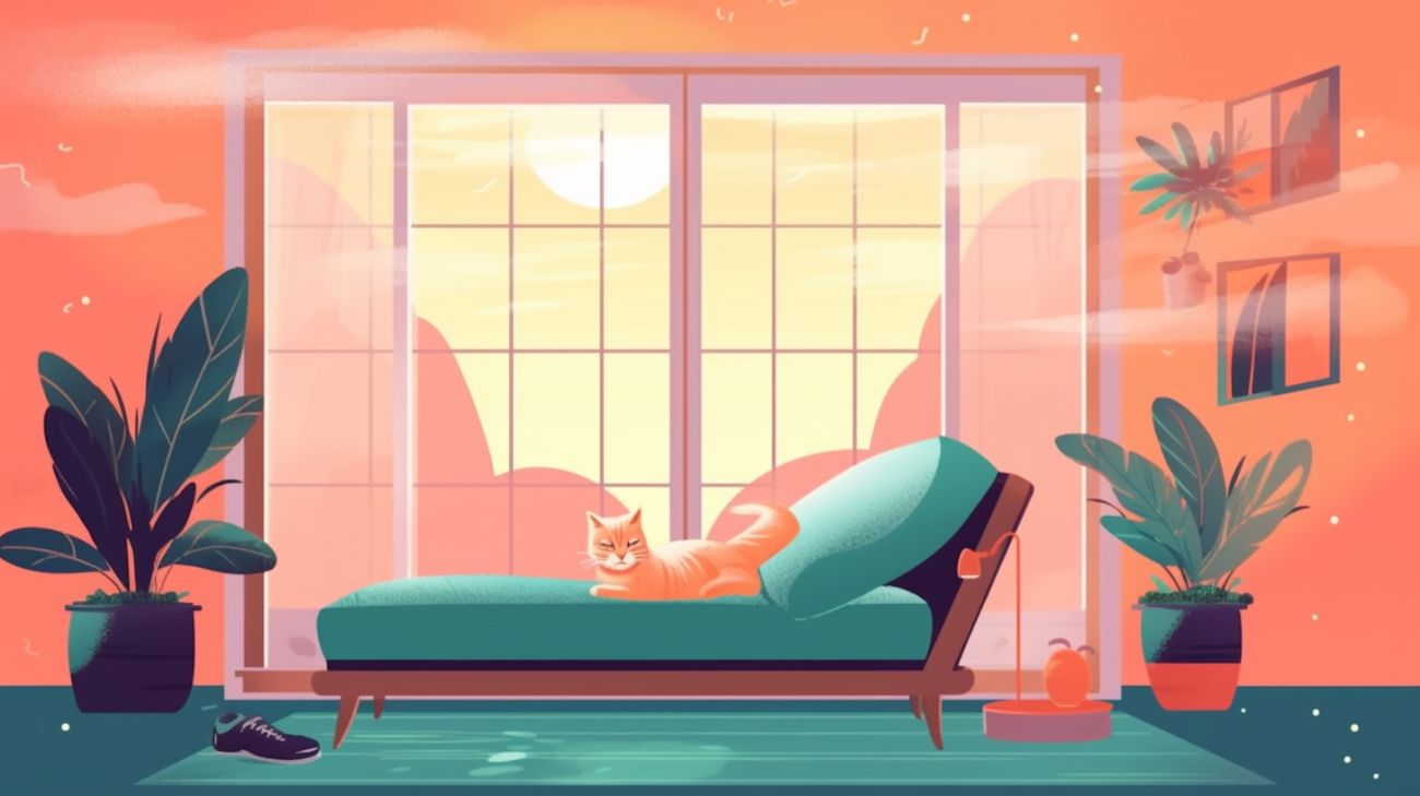 Een kat die geniet van een katvriendelijke leefruimte