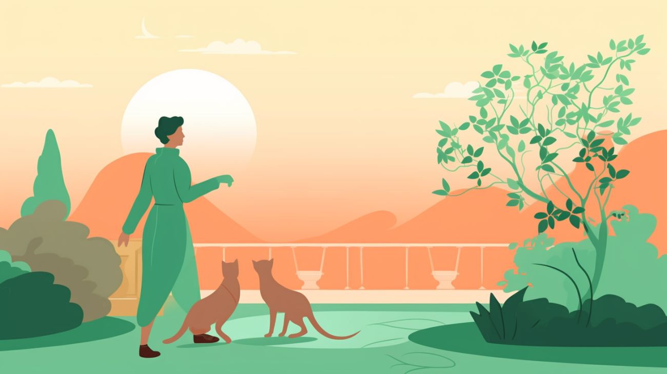 Afbeelding van een persoon die vastberaden zoekt naar hun vermiste kat