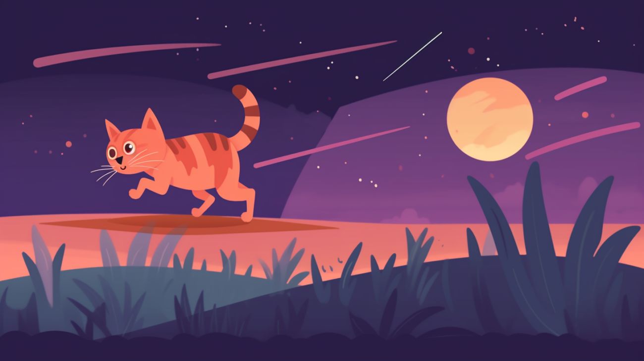 Kat actief gedurende de nacht