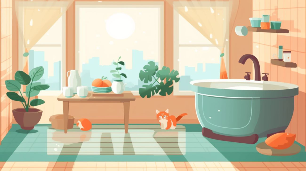 Un lit douillet pour chat, de la nourriture et de l'eau préparés pour le retour d'un chat d'intérieur disparu