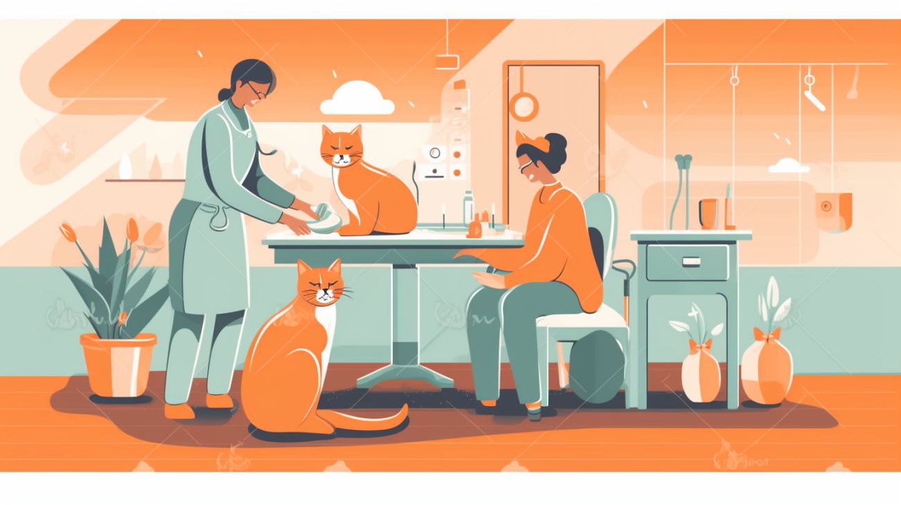 Een kat die een controle krijgt van een dierenarts