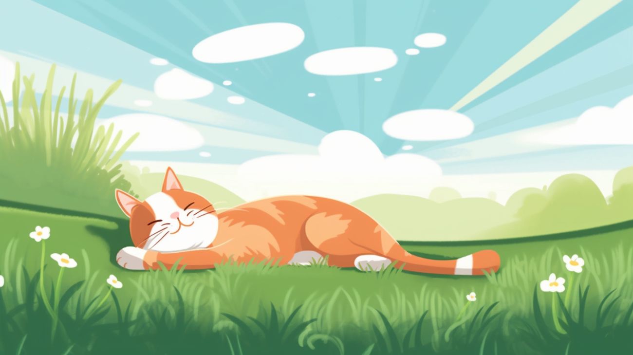 Een kat die geniet van een zonnig plekje buiten op een warme dag