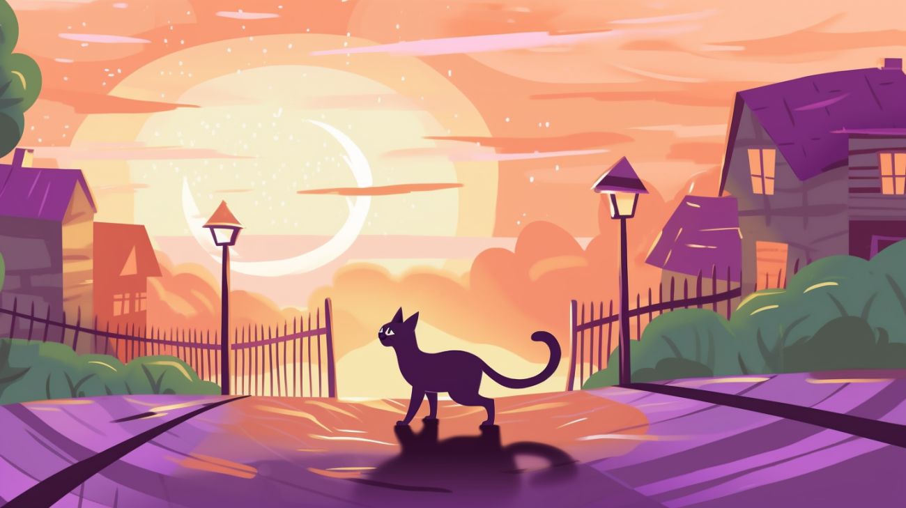 Een kat loopt door een vertrouwde omgeving