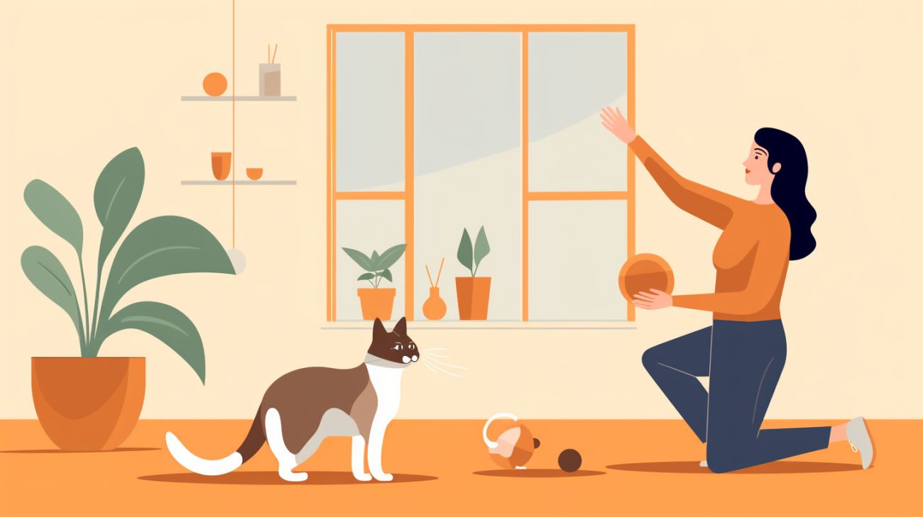 Using treats or toys to attract a lost cat's attention