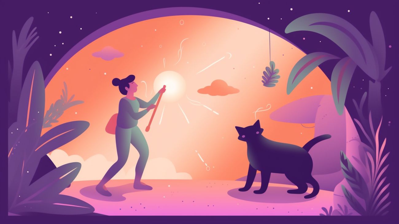 Persoon zoekt met een zaklamp naar hun vermiste kat
