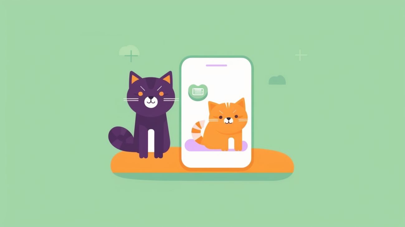 Un téléphone avec une photo de chat dessus