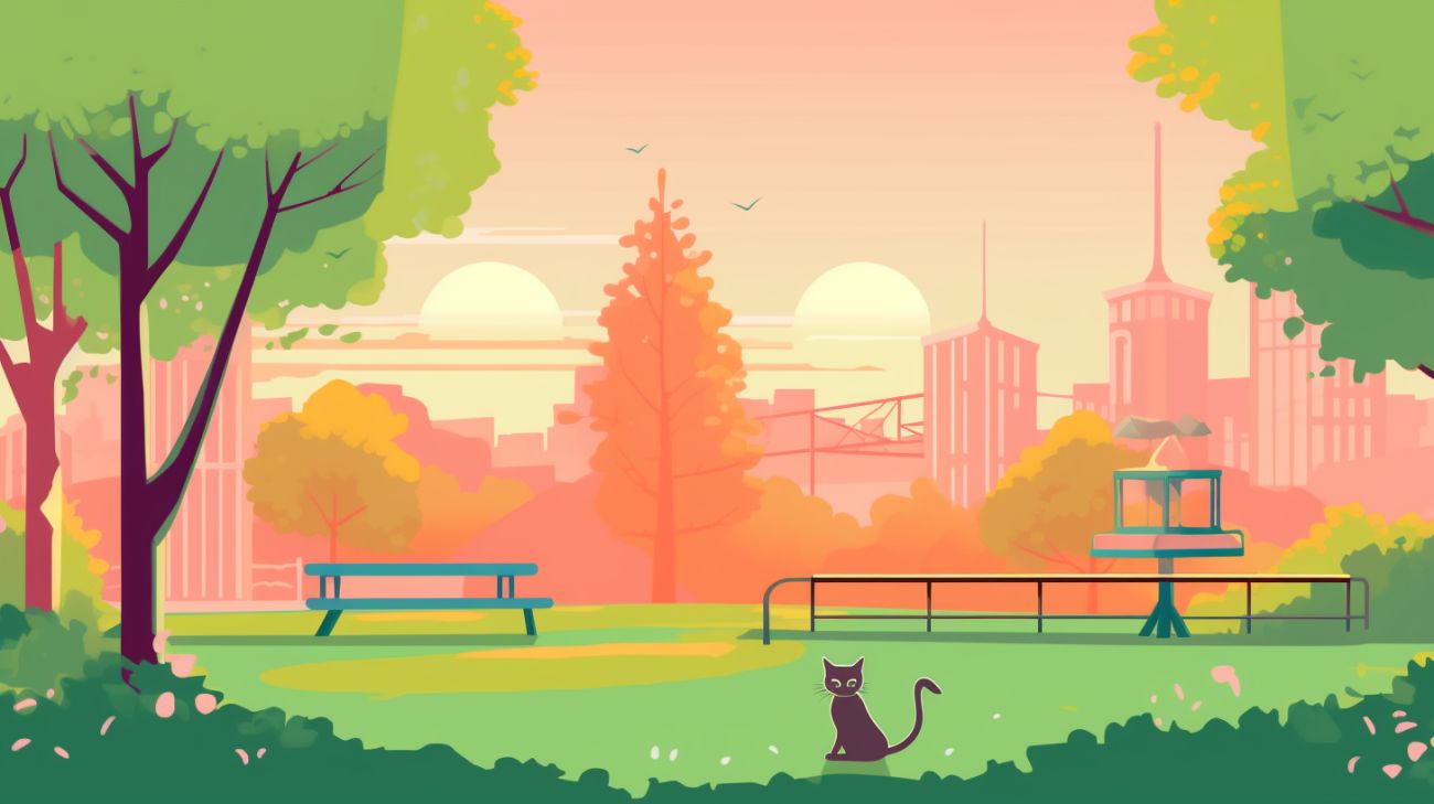 Kat verbergt zich in een lokaal park