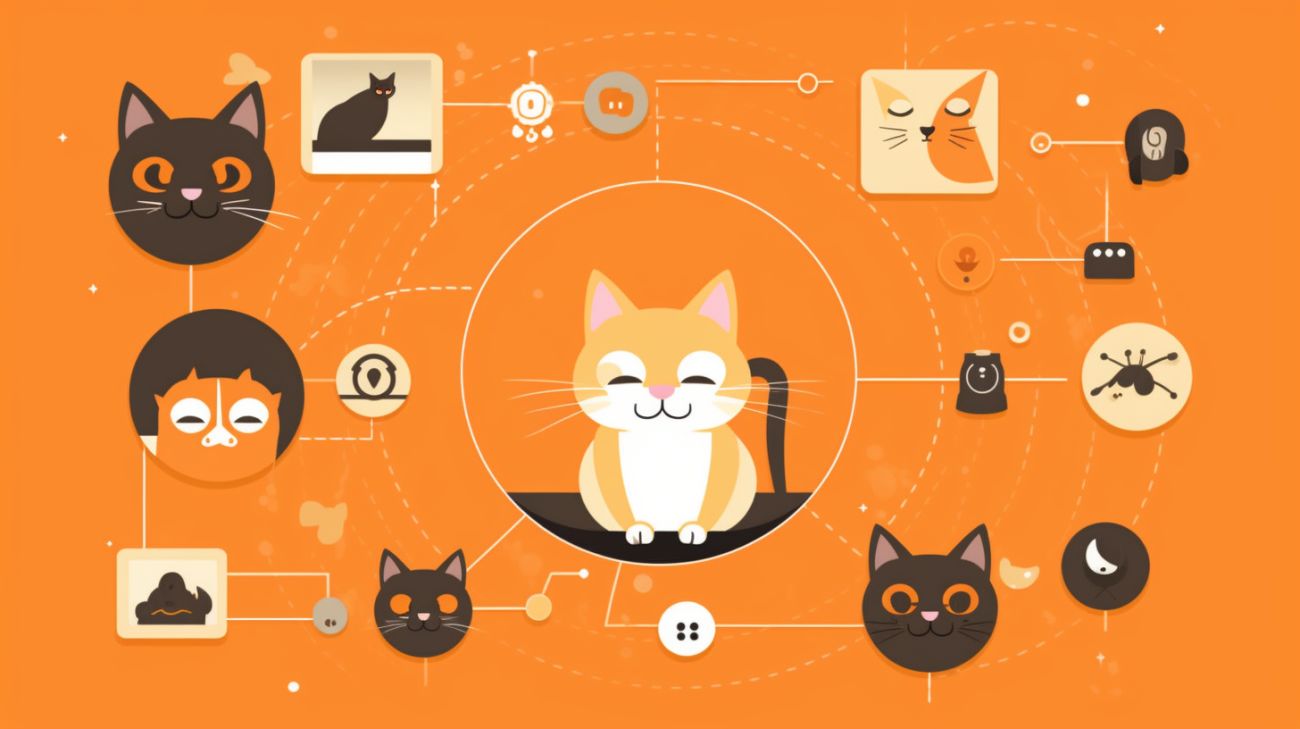 Verschillende sociale media logo's met een icoon van een vermiste kat