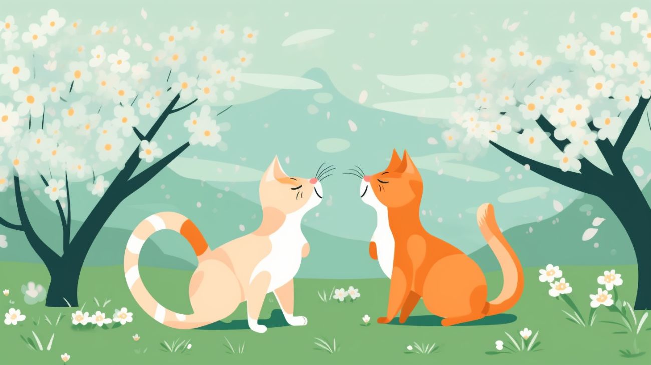 Katten tijdens het paarseizoen