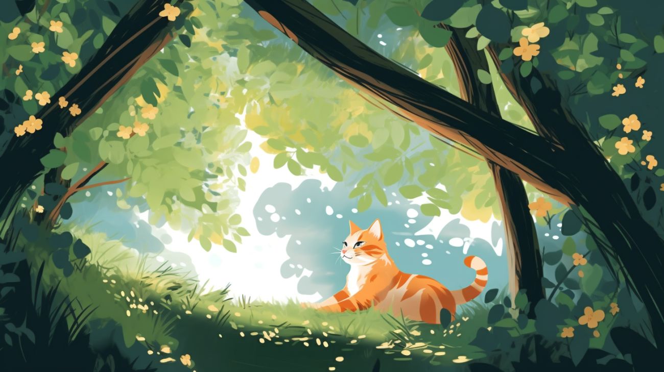 Een kat verstopt buiten