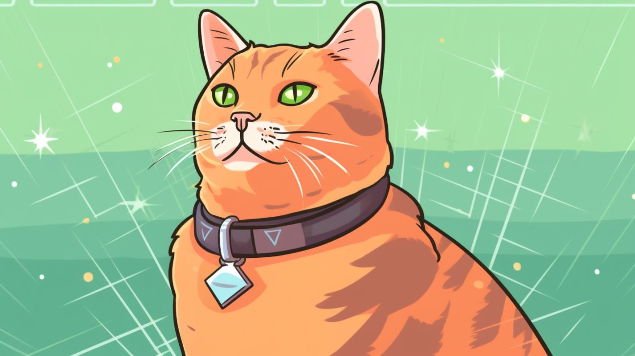Kat met een GPS tracker halsband