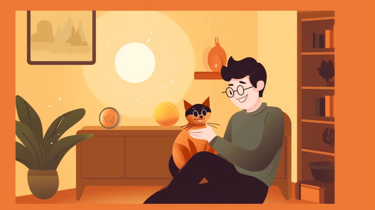 Persoon houdt een kattenspeeltje vast, denkend aan hun vermiste kat