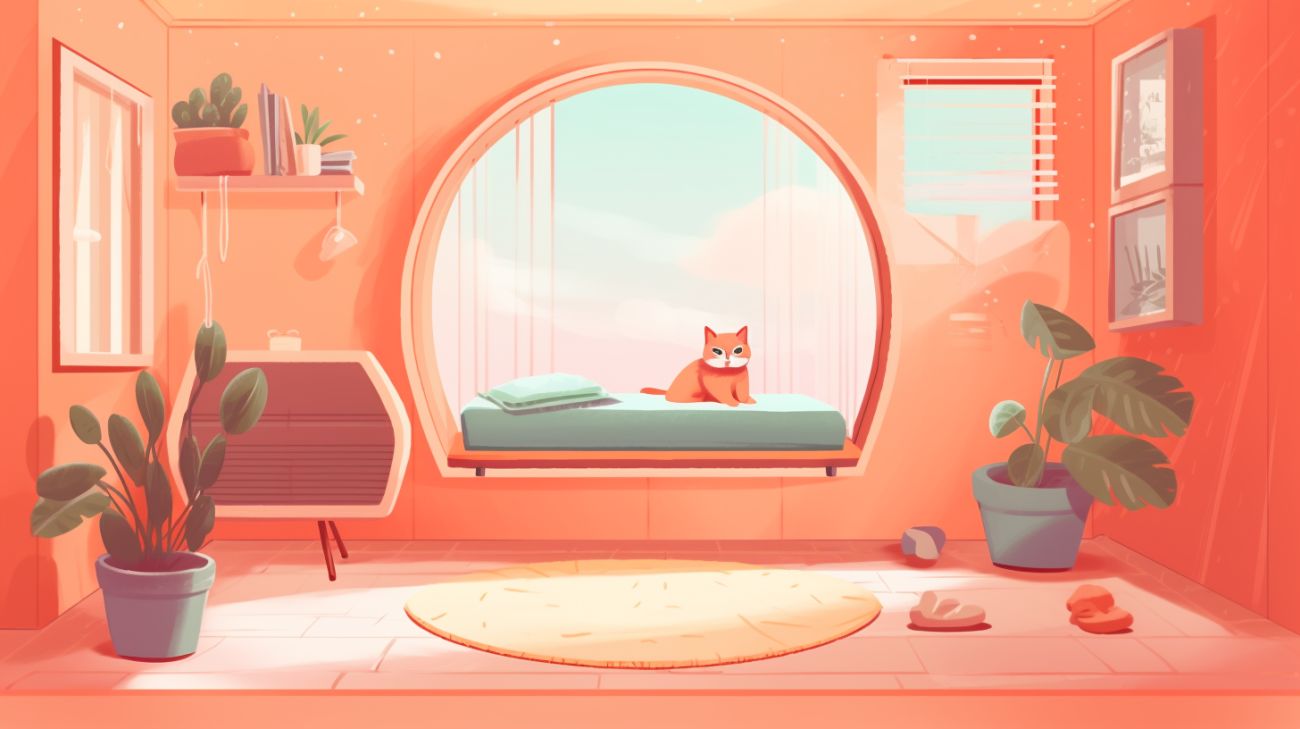 Een kamer kitten-proof gemaakt met veilige ramen en verborgen snoeren
