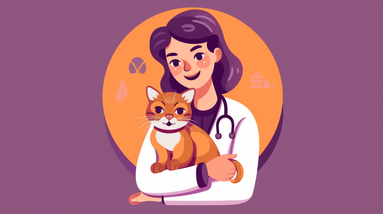 Image of a veterinarian holding a missing cat poster