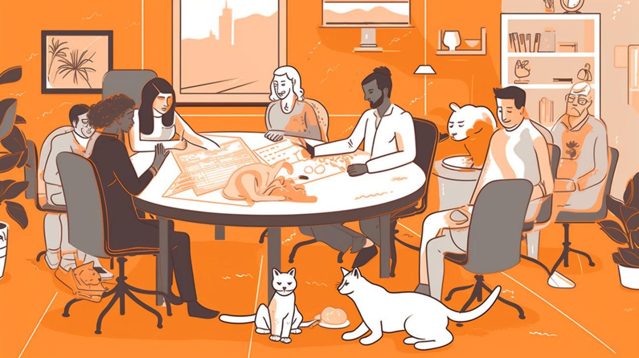 Pet owners discussing strategies for finding a lost cat