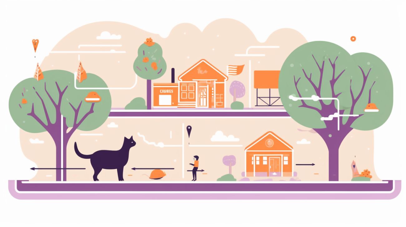Afbeelding van een kat die mentale kaartvorming gebruikt om zijn weg naar huis te vinden