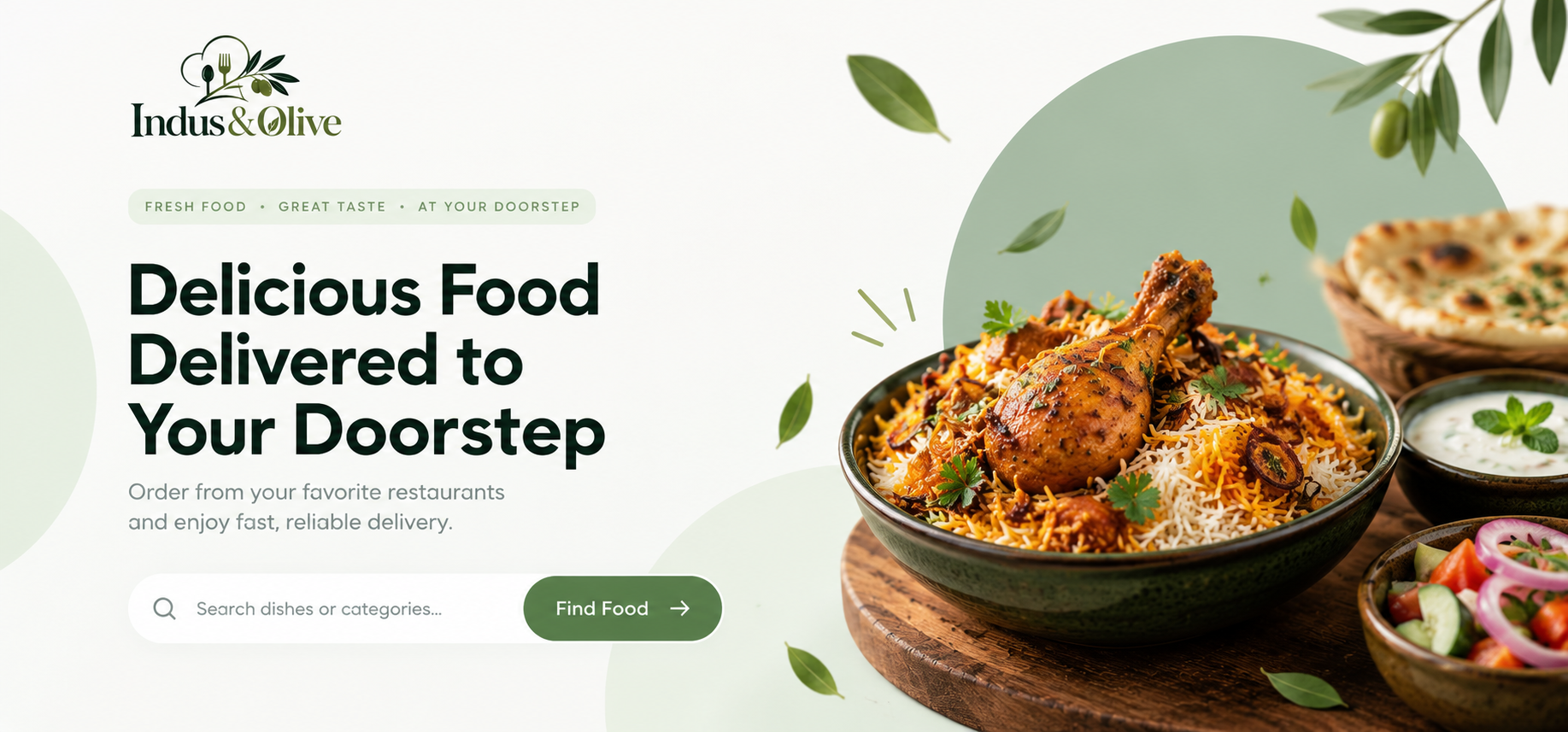 Indus & Olive – Restaurant Ordering Website