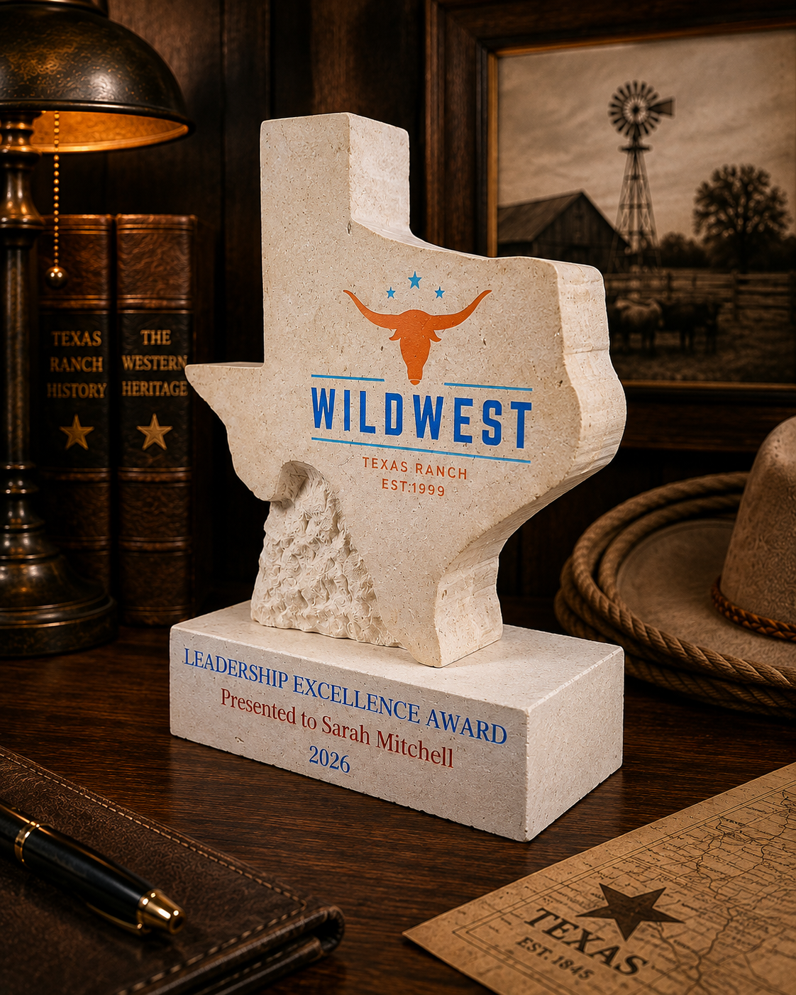 Texas Silhouette – White Limestone 8.5