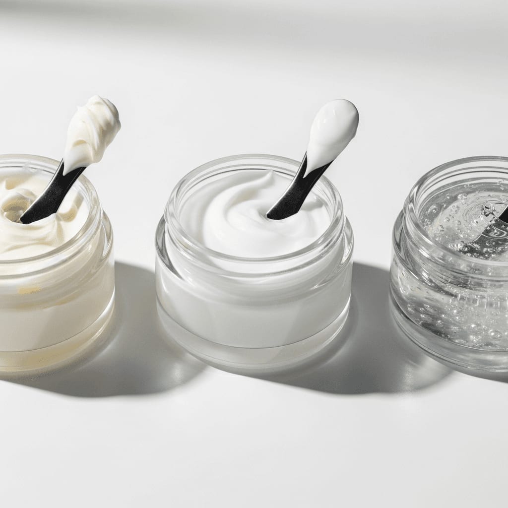 Comparison of moisturizer textures for menopause skin types