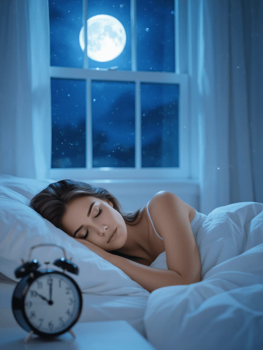 Woman awake in bed during early morning hours representing perimenopause insomnia