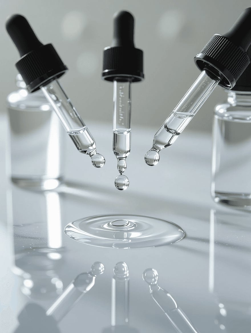 Serum application demonstrating concentrated active ingredients for menopausal skin