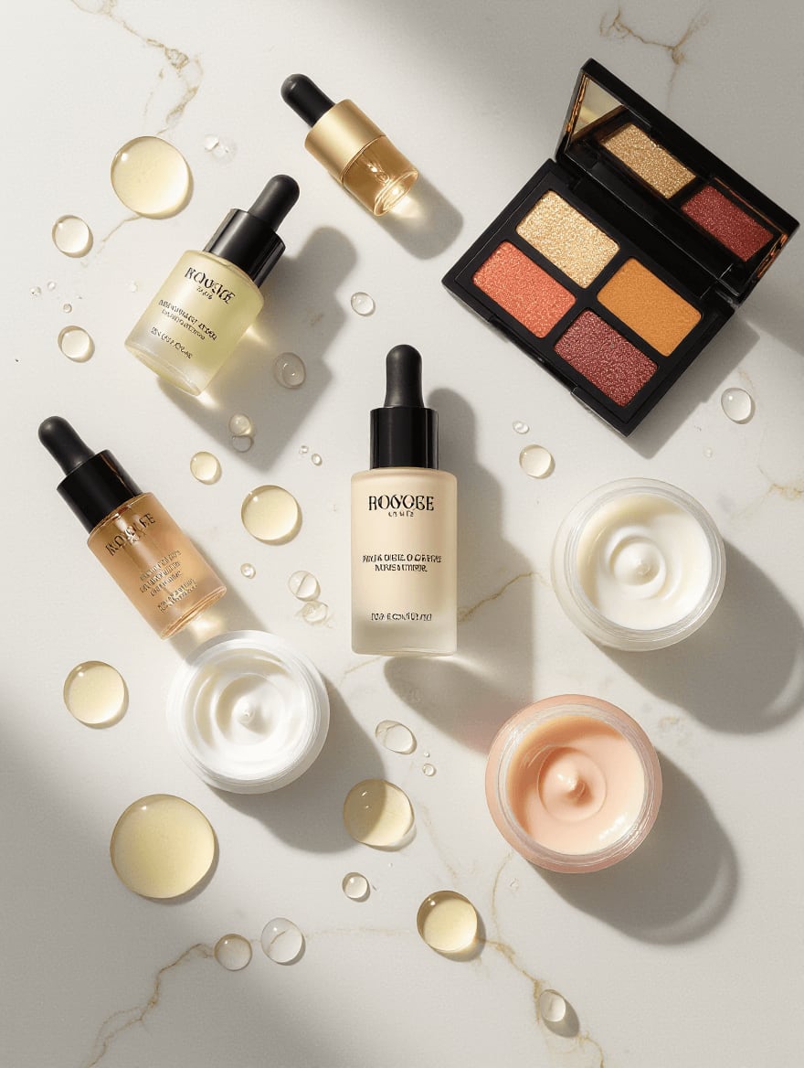 Skincare preparation products for makeup application on mature skin