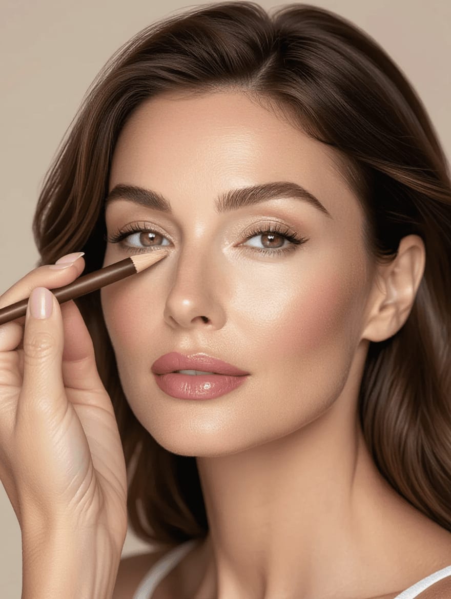 Tightlining application technique demonstration on mature eyes
