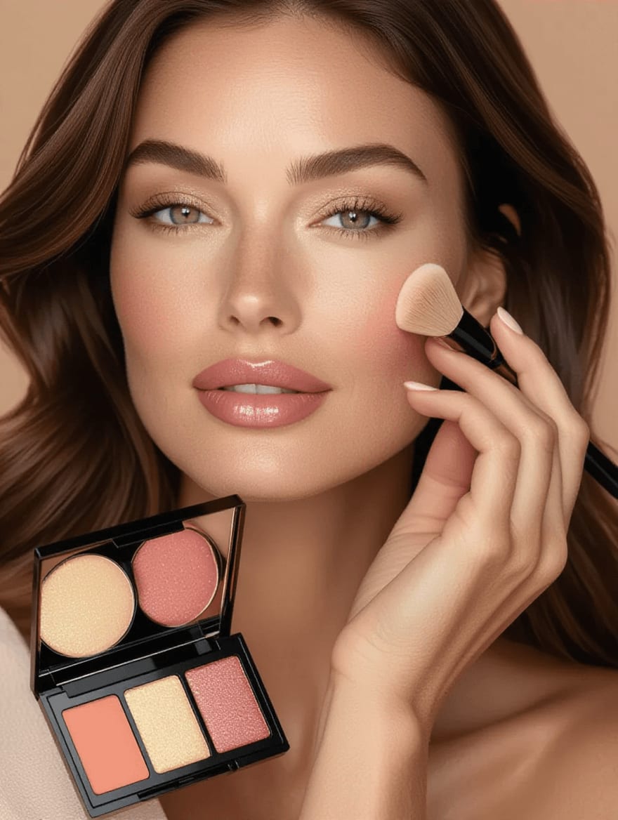 Cream makeup application technique for women in their 40s